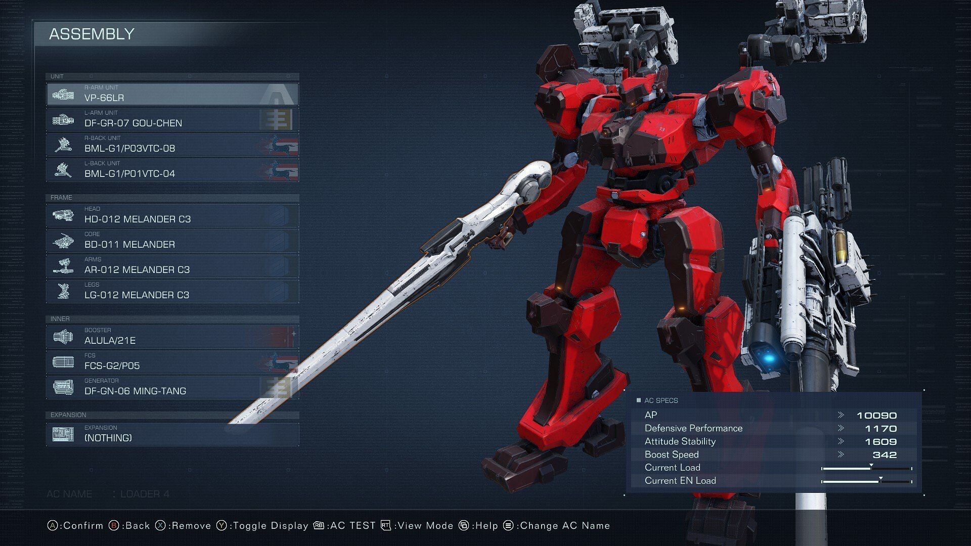 The "Melander Cannonier" build that I used for the Juggernaut boss fight (Image via FromSoftware, Sportskeeda)